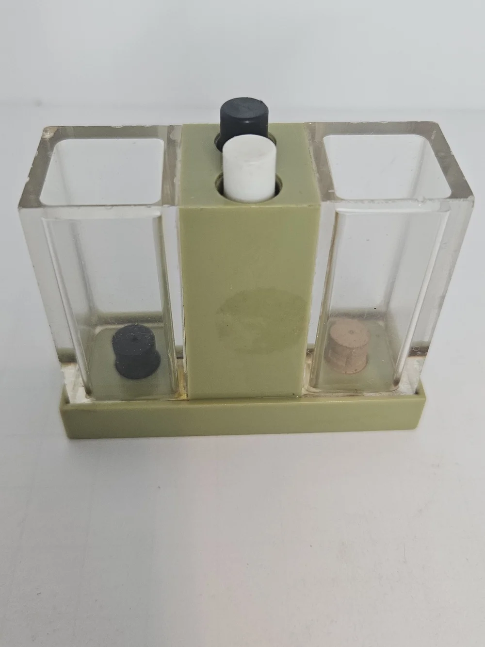 vintage Whirley Industries push-button salt and pepper shaker